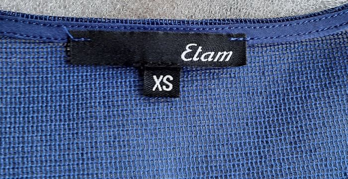 Top bleu en dentelle Etam XS - photo numéro 3