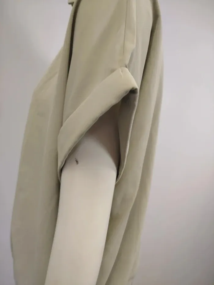 Top à manches courtes gris vert sauge large Taille L (A1002) - photo numéro 5