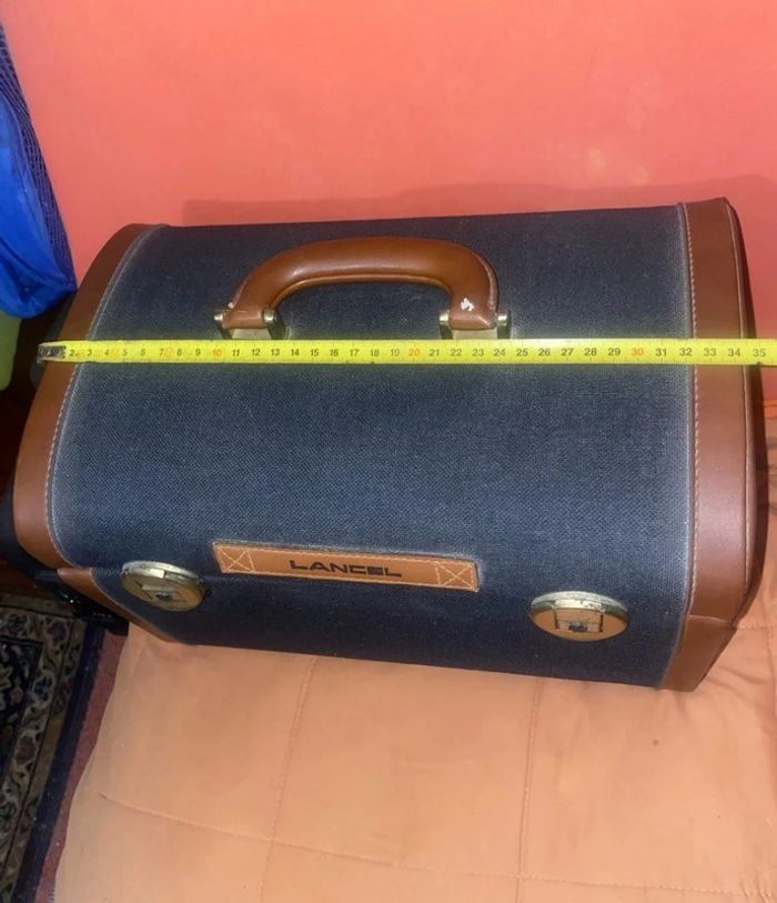 Vanity case Lancel vintage cuir et toile - photo numéro 8