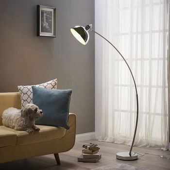 Lampadaire Arco métal arc lampe de salon sur pied arc intérieur chrome