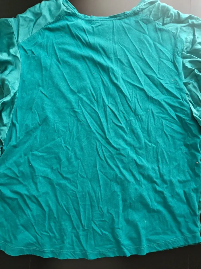 Haut Maje vert turquoise en soie T.3 - photo numéro 5