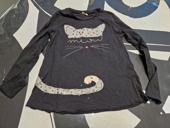 Tee shirt 8 ans zara noir chat