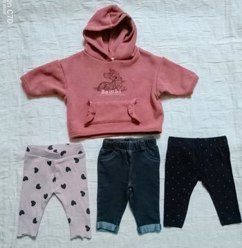 Lot sweat Disney Bambi et 3 legging jegging