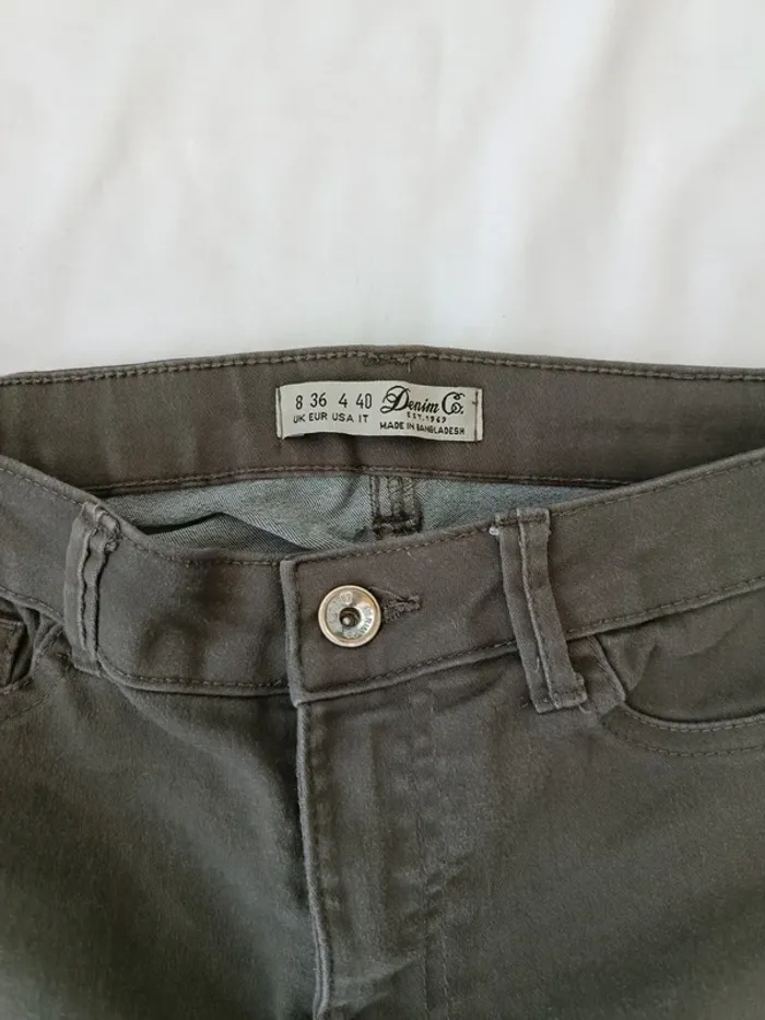 Jean skinny taille haute kaki Denim &Co taille 36 - photo numéro 4