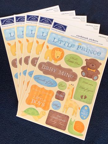 Lot 5 planches autocollants cartonnées Bébé