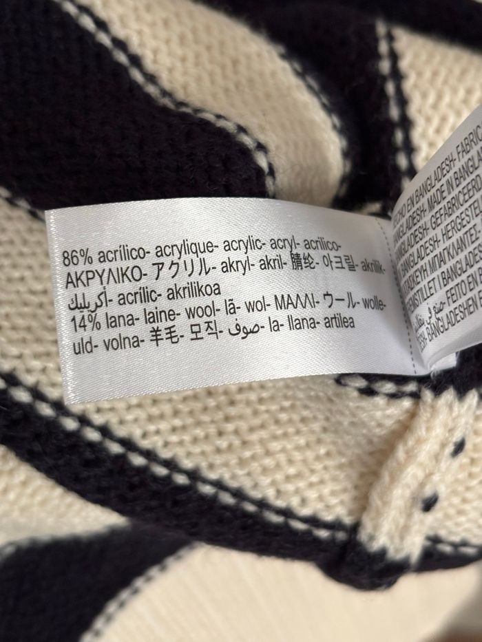 Robe épaisse longue Zara crème/noire S(oversize) - photo numéro 4