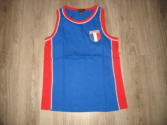 DÉBARDEUR BLEU ET ROUGE "H&M" - TAILLE S - n°01 - photo numéro 3