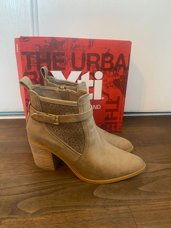 Bottines  cuir  taupe neuve  T.40 - photo numéro 2