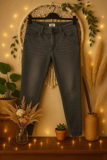 Jean Only skinny gris femme – Taille haute S/34 only & stretch, ultra flatteur