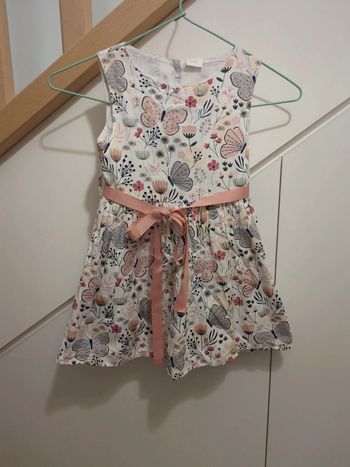 Robe fleurs et papillons 3-4 ans