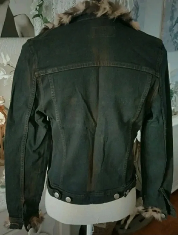Veste en jeans noire Alliska Jeans Taille M Neuve - photo numéro 3