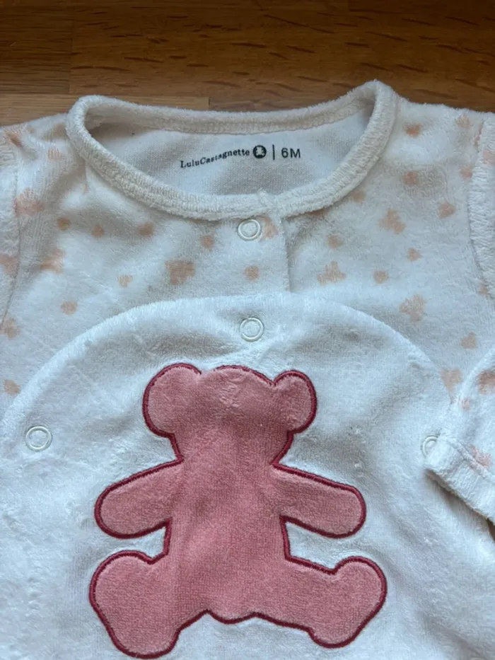 Pyjama velours lulu castagnette 6 mois fille - photo numéro 2