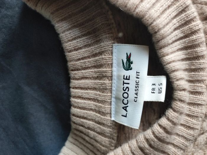 Pull Lacoste Torsadé en laine -Taille S - Comme neuf - photo numéro 10