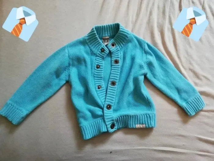 Gilet Bleu Clair à Boutons-Pression "Tape à l'Oeil" - Taille 18 Mois