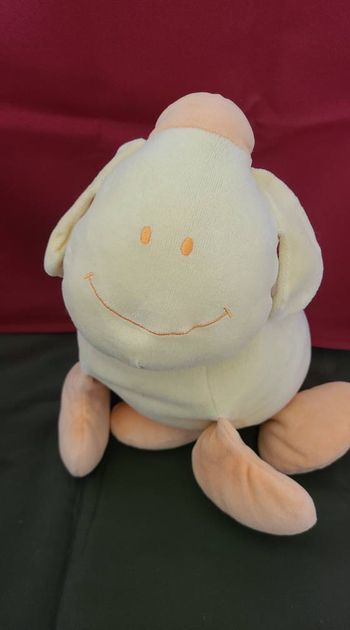 doudou vache mouton jaune orange