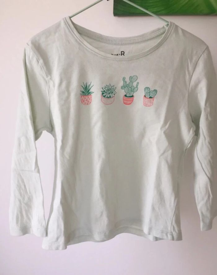 T-shirt manches longues fille 5 ans cactus pull fin - photo numéro 6