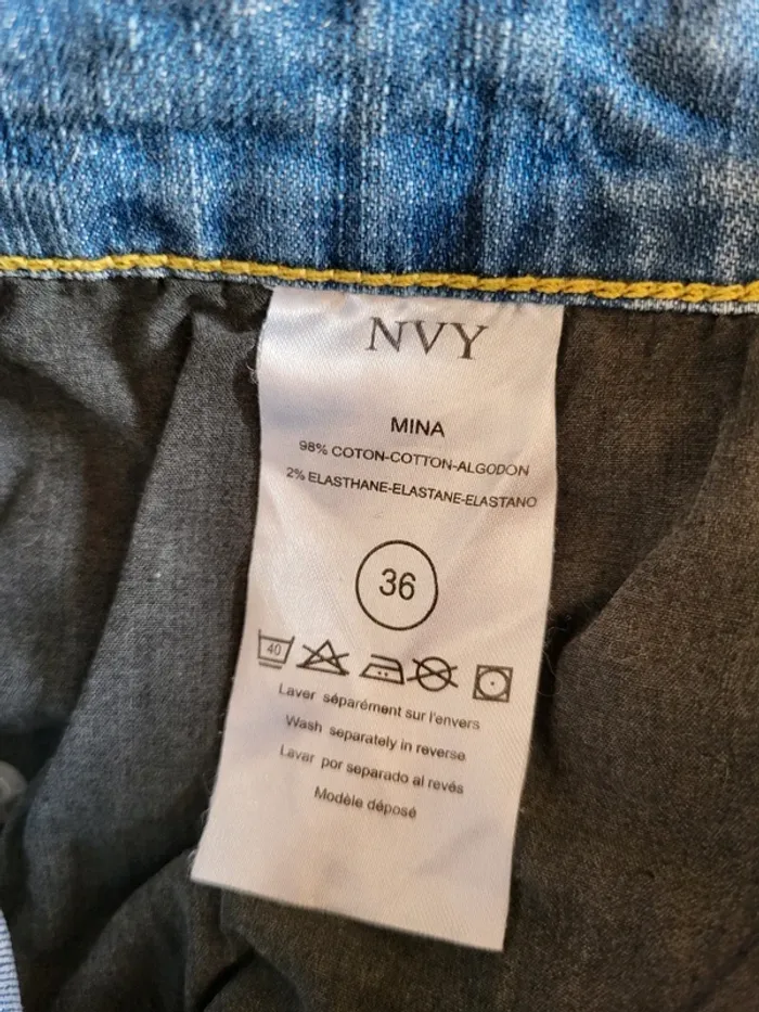 Short en jean déchiré avec broderies ethniques NVY - photo numéro 6