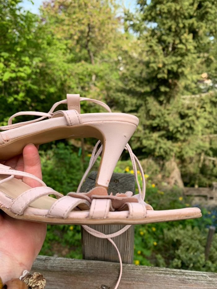 Pied nu à lacets fleuries rose poudrée pointure 38 - photo numéro 13