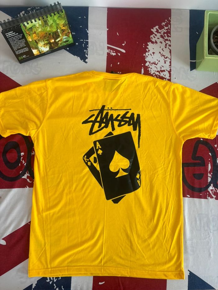 T-shirt Rework taille L jaune moutarde motif carte «as de pique» - photo numéro 8