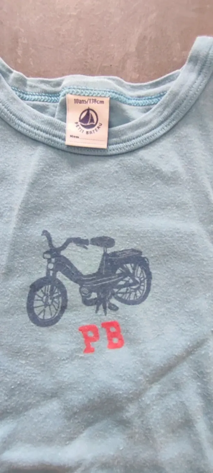 T-shirt bleu ciel Petit Bateau 10A - photo numéro 3