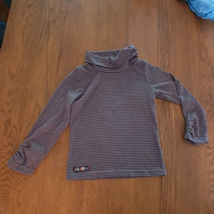 Col roulé gris rayé 4 ans