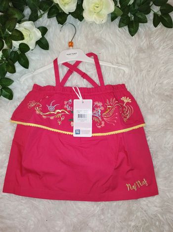 Blouse brodée dos croisé