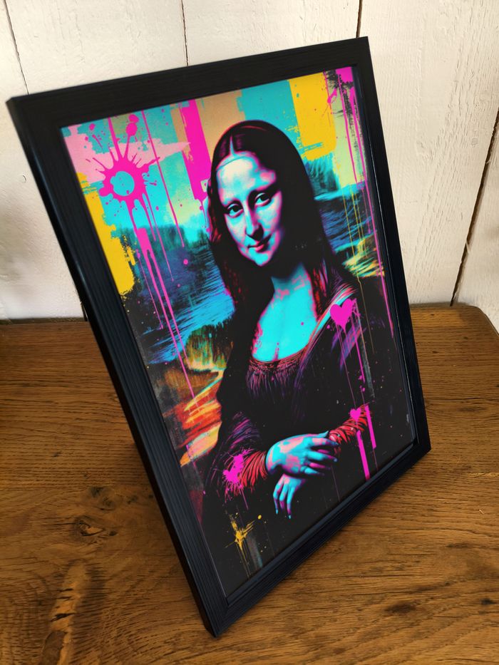 Poster Affiche A4 (21 × 29,7 cm) pop art fluo – Déco murale inspirée d’art classique - photo numéro 2