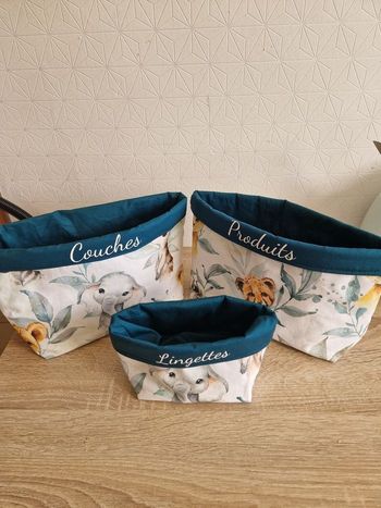 Ensemble corbeilles en tissu