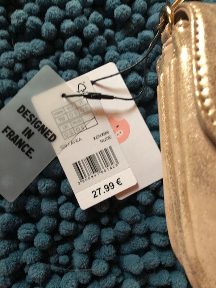 Petit sac bandoulière doré rose naf naf - ne u f - photo numéro 4