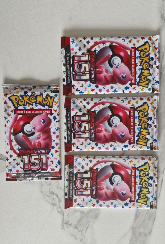 Lot de 4 boosters pokemon serie 151