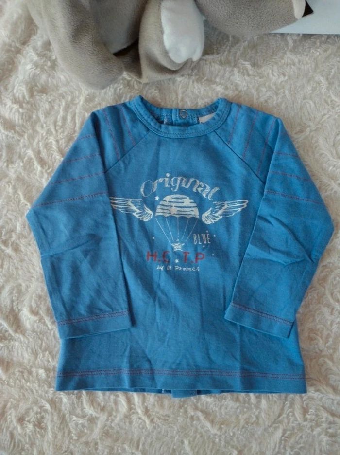 Ensembles (2 tee shirt manches longues et courtes +pantalon jeans) Garçon 3/6 mois - photo numéro 3