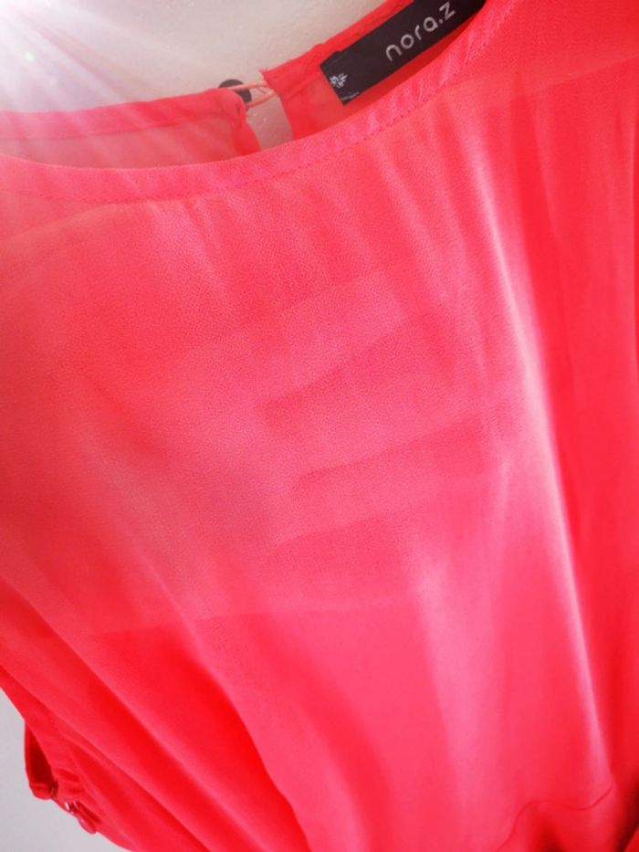 Robe corail avec ceinture - photo numéro 4