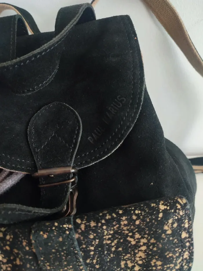 Sac a dos le Baroudeur noir🖤💛 éclats dorés - Paul Marius - photo numéro 3