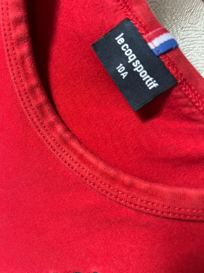 T-shirt rouge et blanc 10 ans Le coq sportif - photo numéro 2