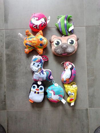 Lot de 9 peluches neuves