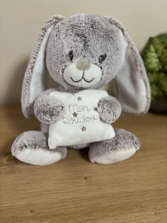 Neuf doudou lapin musical coussin mon doudou tex