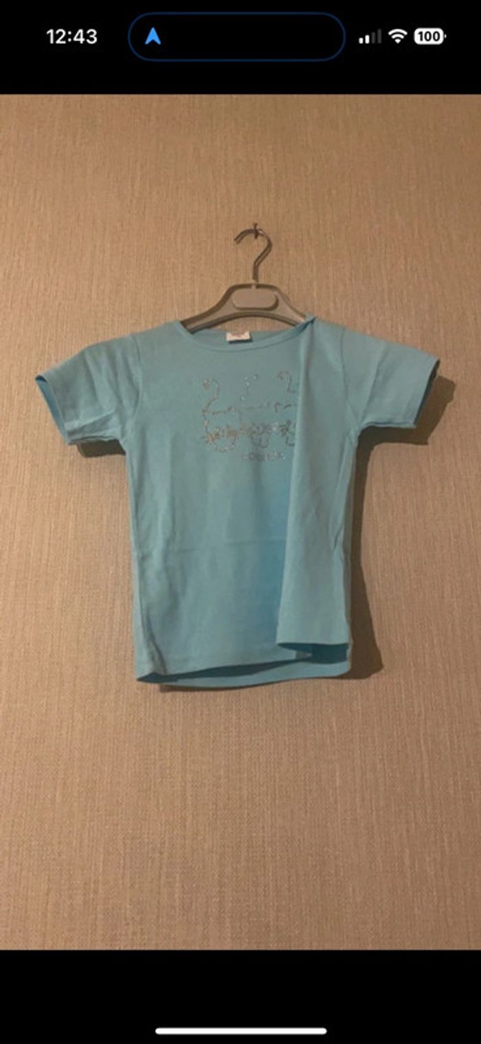 T-shirt bleu avec chats corse 14 ans