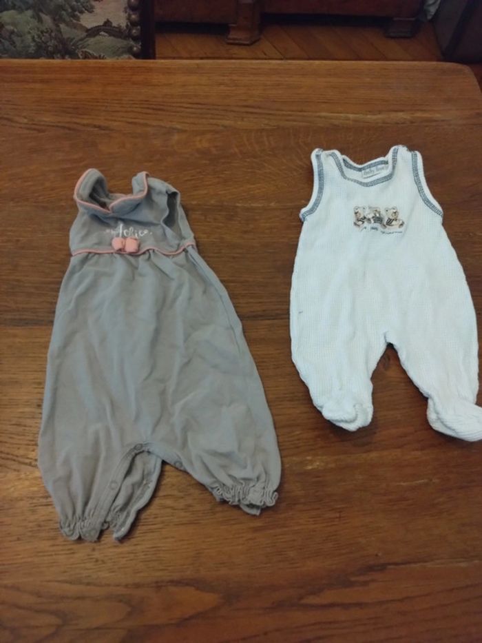 Deux combinaisons enfant bébé 4 mois été