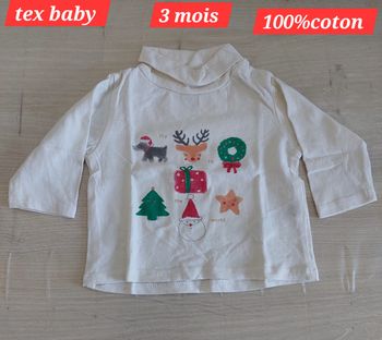 Sous pull motif de Noël fille 3 mois 