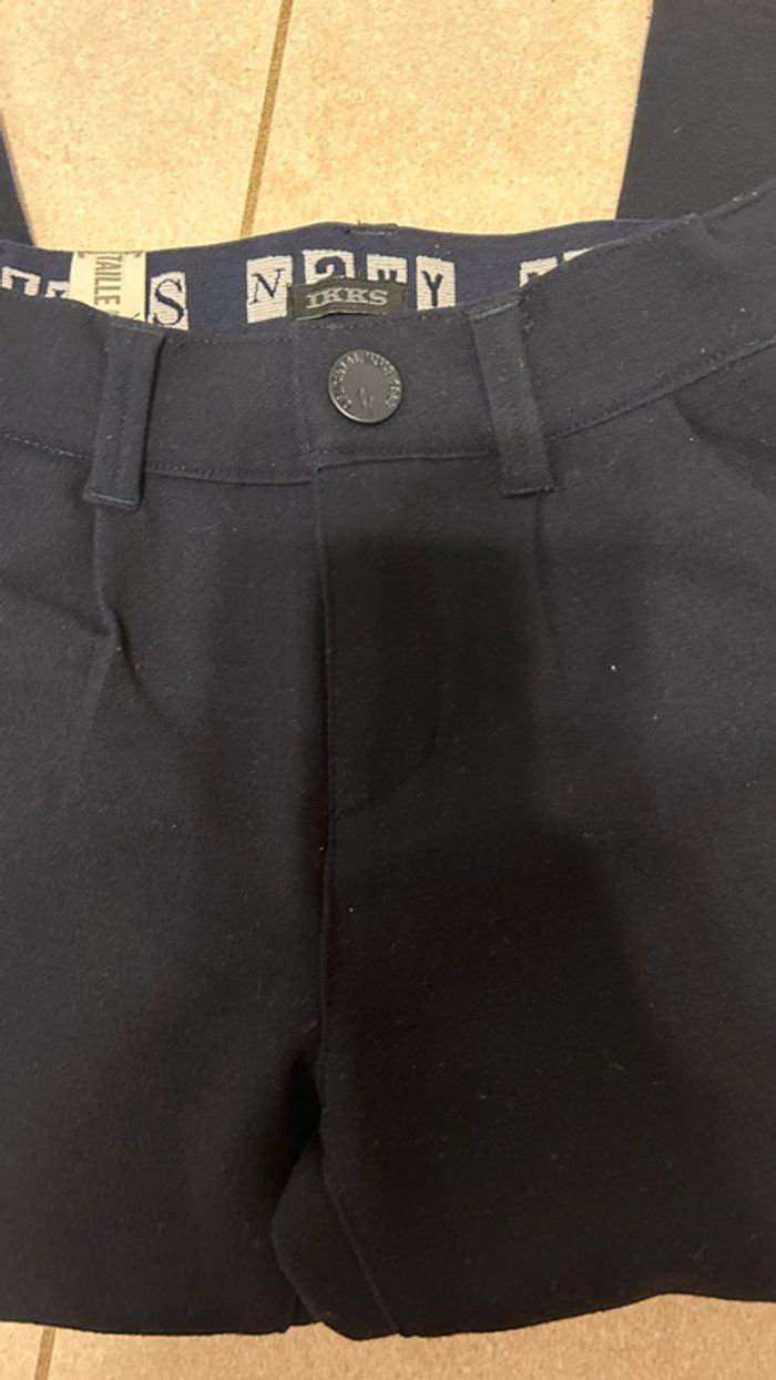 Pantalon forme chino navy en maille garçon IKKS 5 ans - photo numéro 6