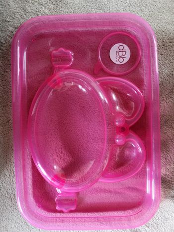 Plateau repas bébé rose chat