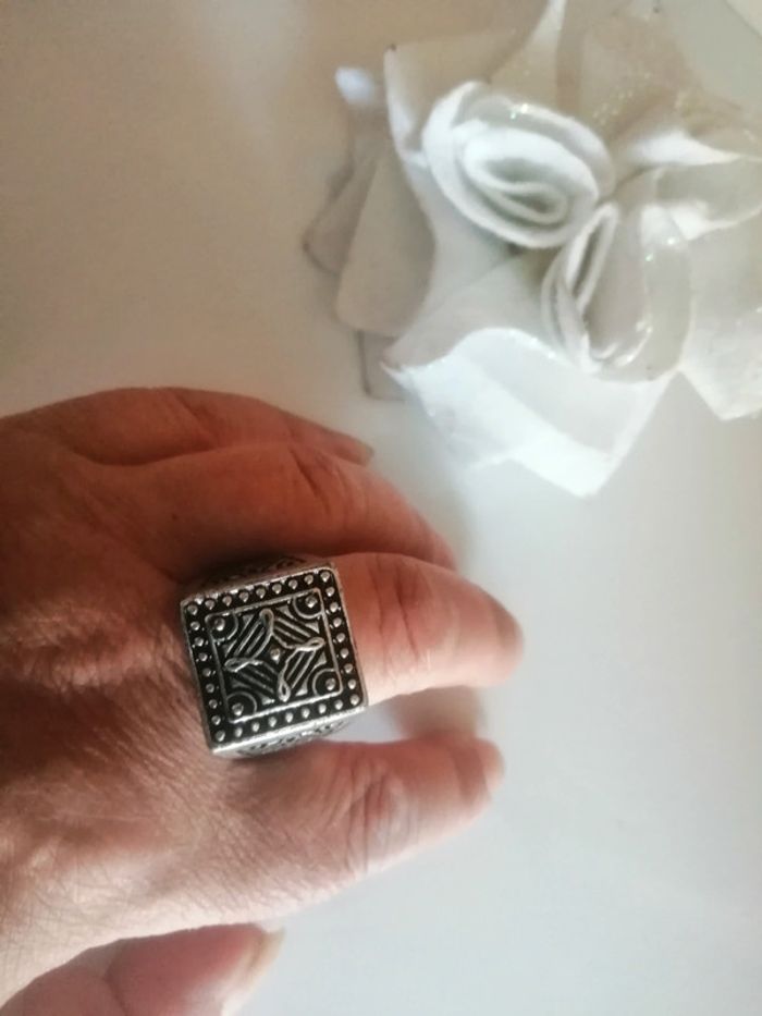 🌸Bague chevalière mixte à motifs ethniques Taille64 "Vintage" 🌸 - photo numéro 6