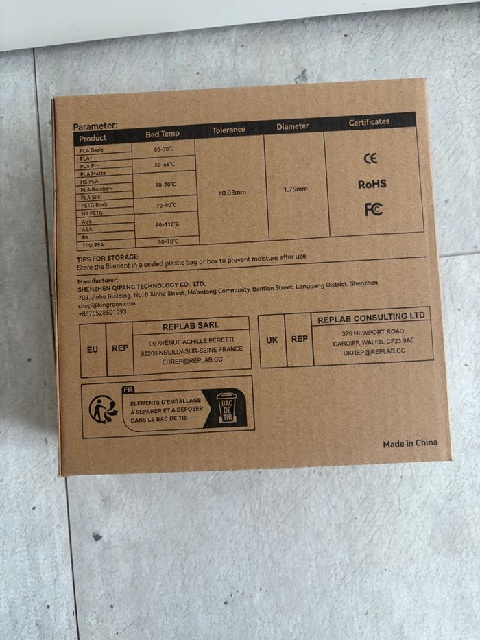 Filament HS-PETG blanc kingroon 1kg - photo numéro 4