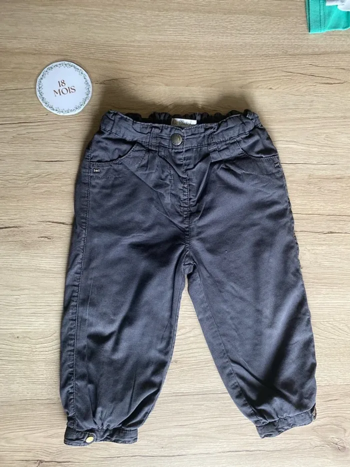 Pantalon gris foncé bébé fille 18 mois Kitchoun