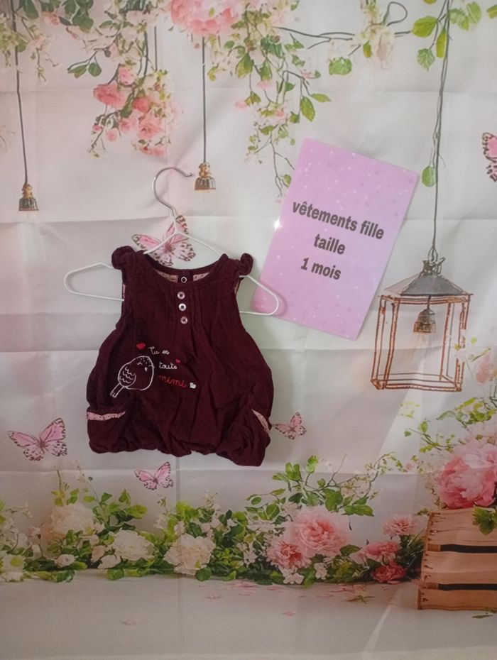Robe fille Gémo violet taille 1 mois / 56 cm