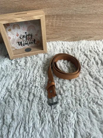 🔹 Ceinture fine en cuir camel CELIO – Taille 105 cm (pantalon 40/42)