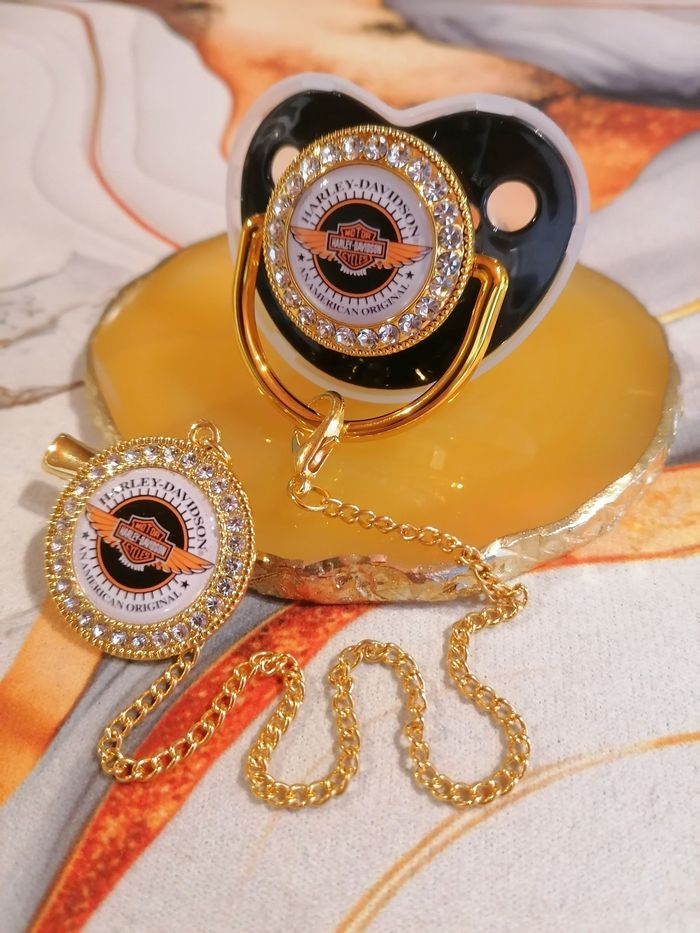 Tétine harley davindson noir - photo numéro 2