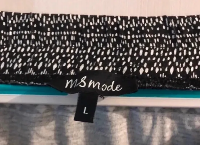 Jupe m&mode longue échancrée sur le côté noir blanc taille L - photo numéro 3
