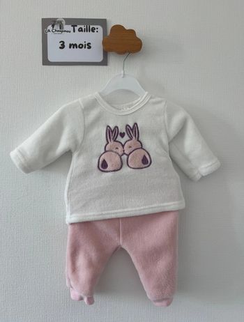 Pyjama chaud 2 pièces - taille 3 mois 🌸