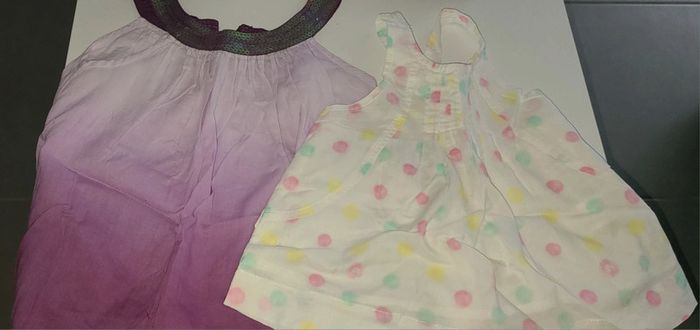 Tunique débardeur t-shirt manches courtes fille 3 ans 36 mois